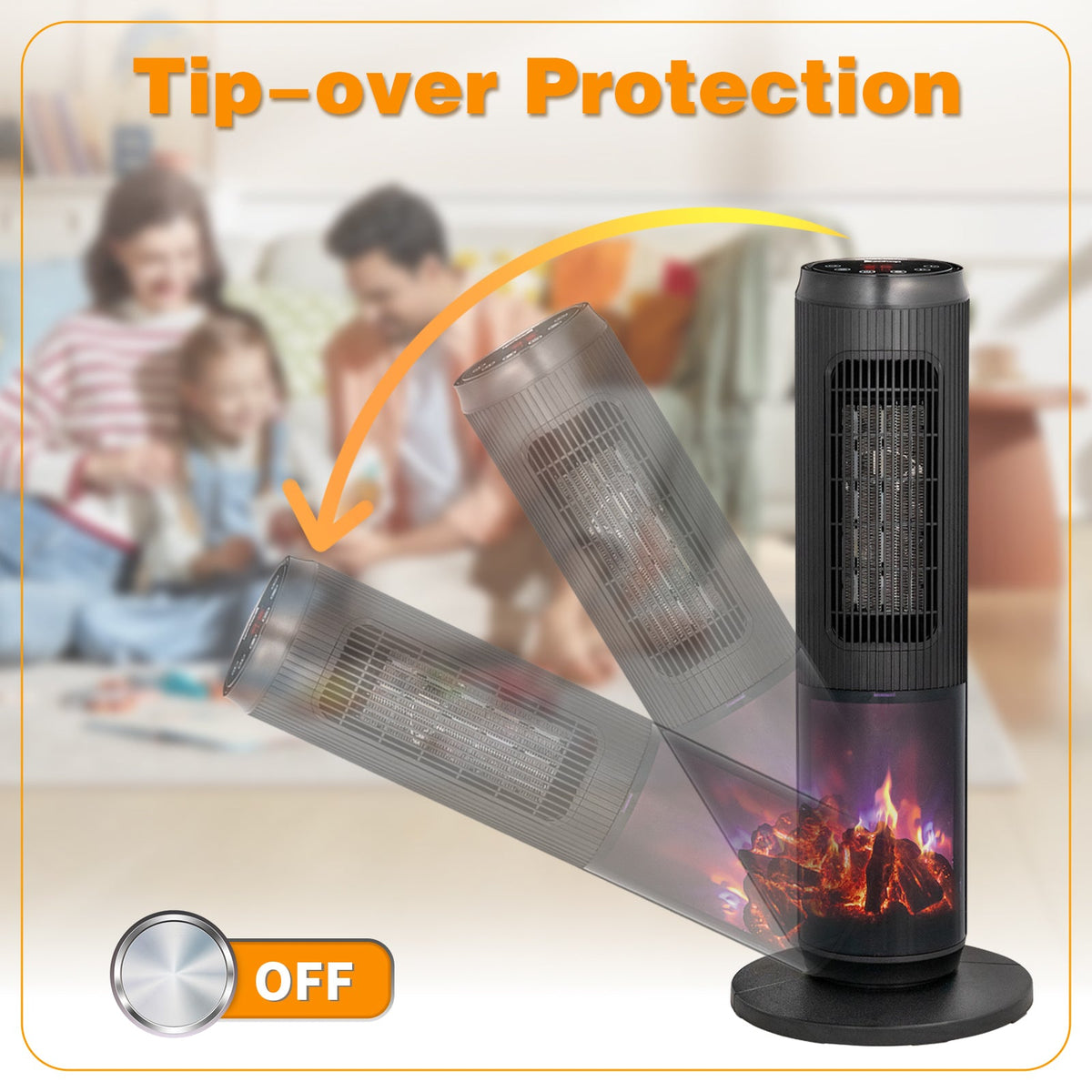 Flame-effect tower heater, view 13