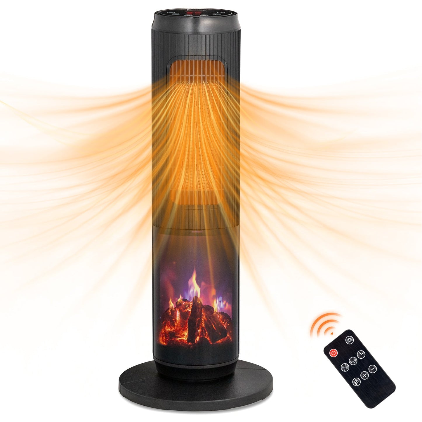 Tower Space Heater with 3D Flame