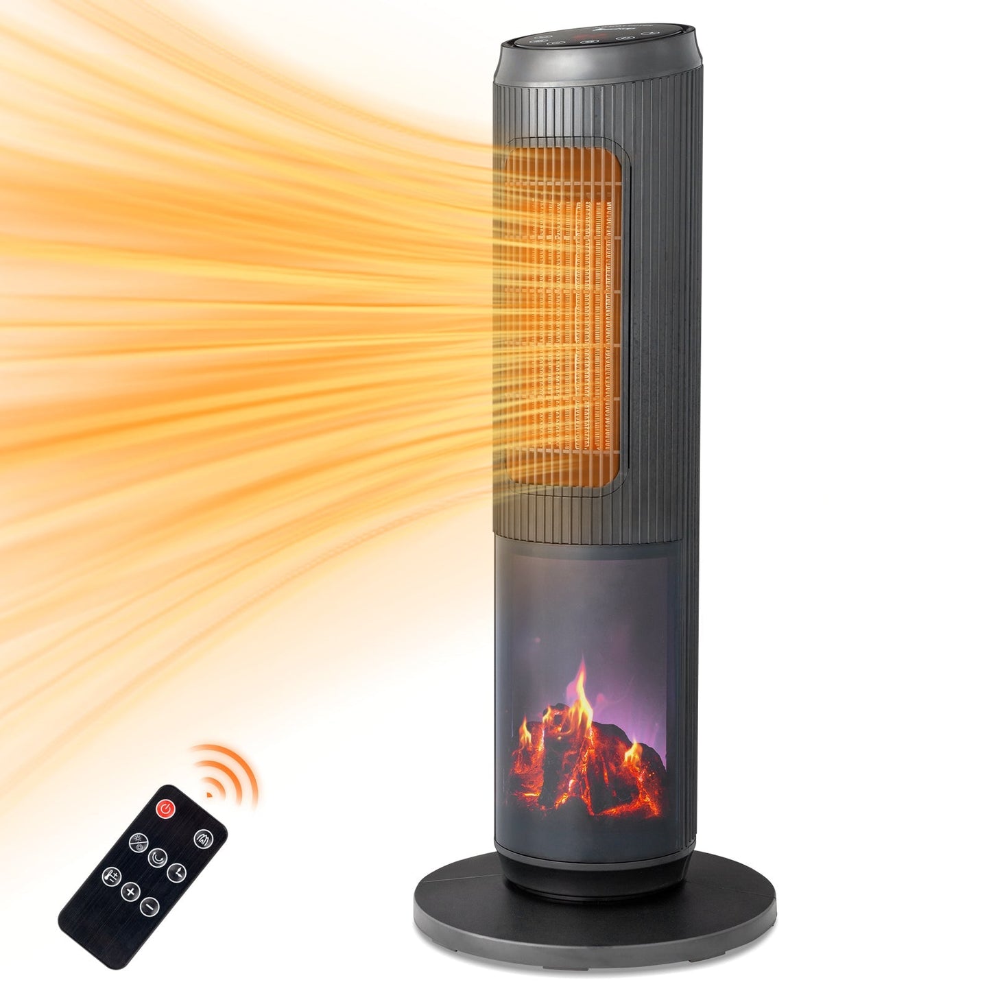 Tower Space Heater with 3D Flame