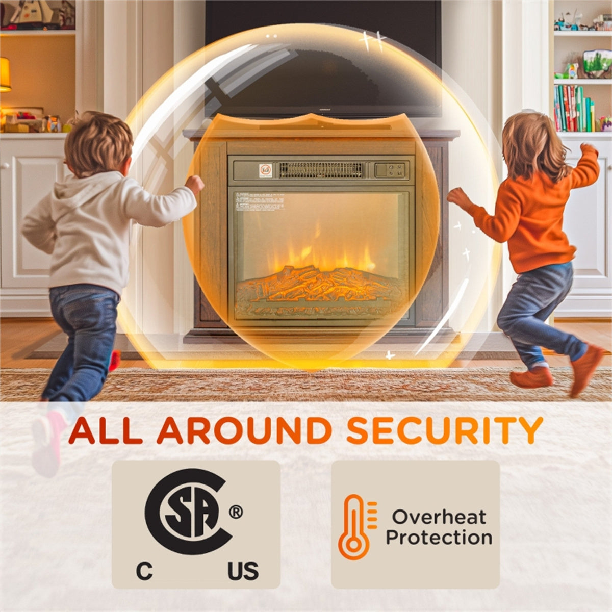 All-season electric fireplace, view 7