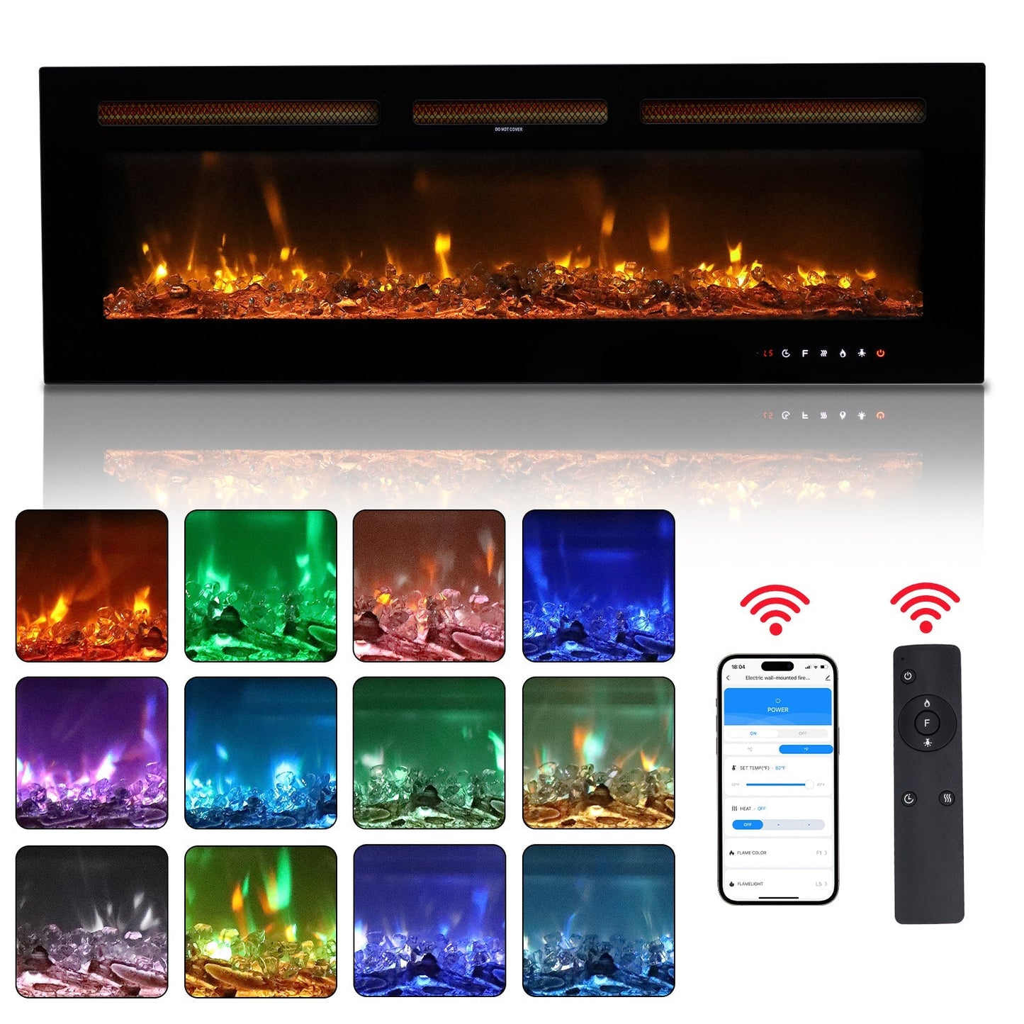 50" Smart WiFi Electric Fireplace Insert