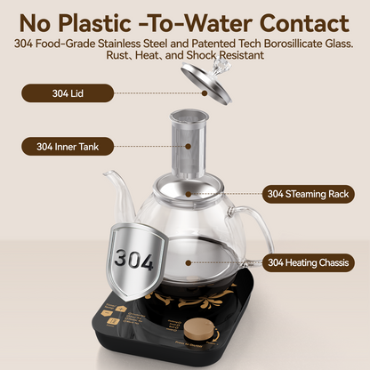 Compact Tea Maker Electric Glass Kettle