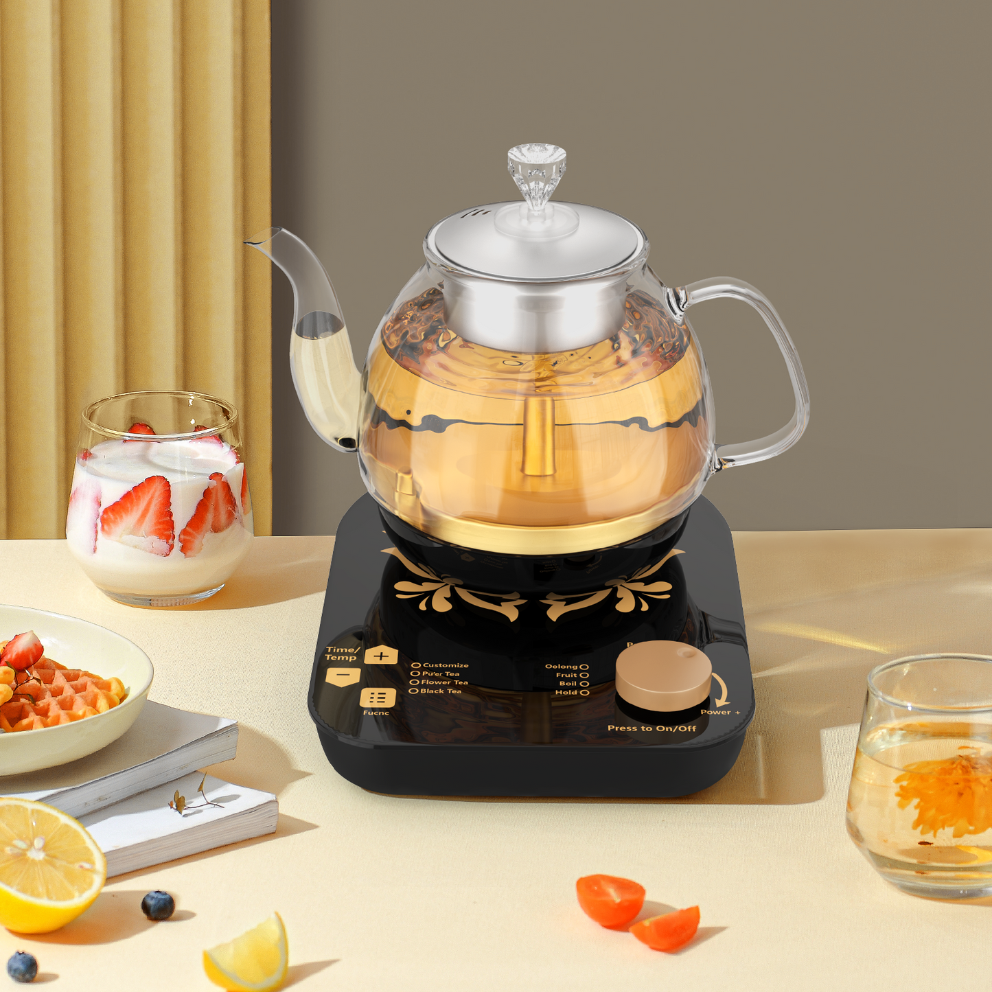 Compact Tea Maker Electric Glass Kettle
