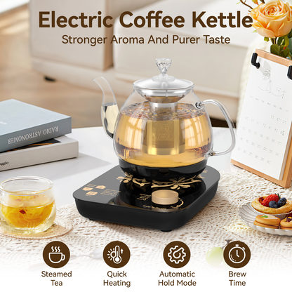 Compact Tea Maker Electric Glass Kettle