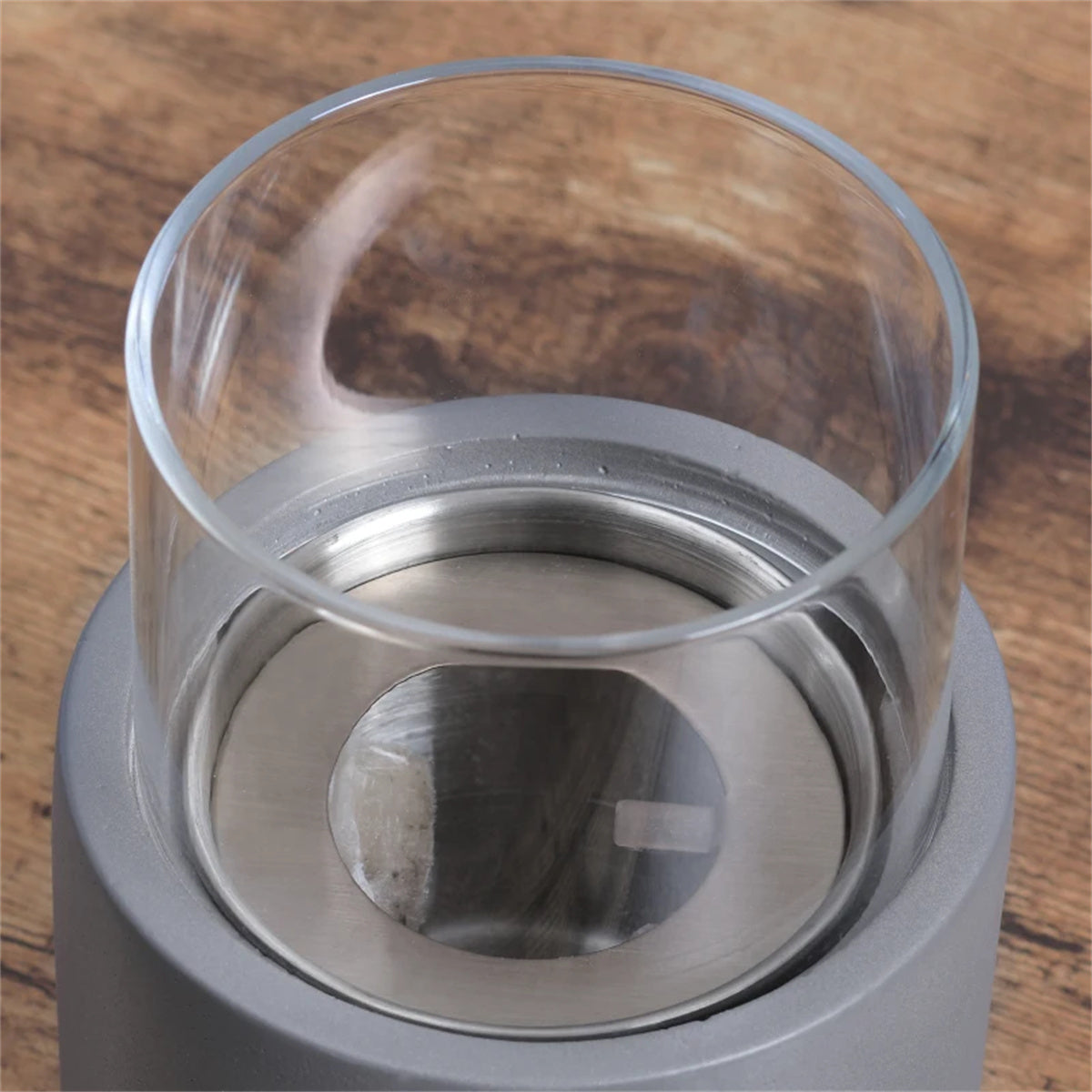 Light Grey Mini Tabletop Fireplace