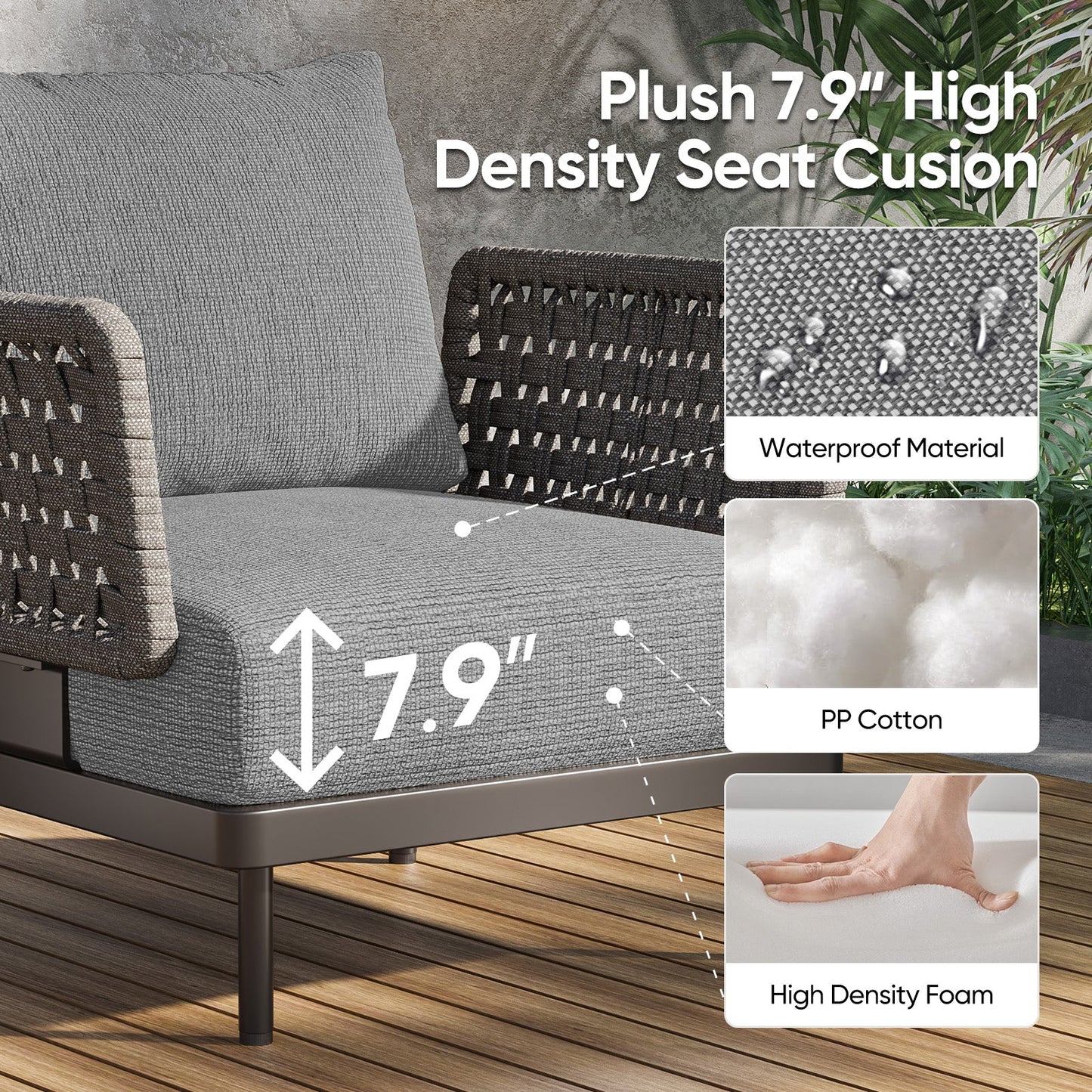 Patio Sofa and Adjustable Recliner