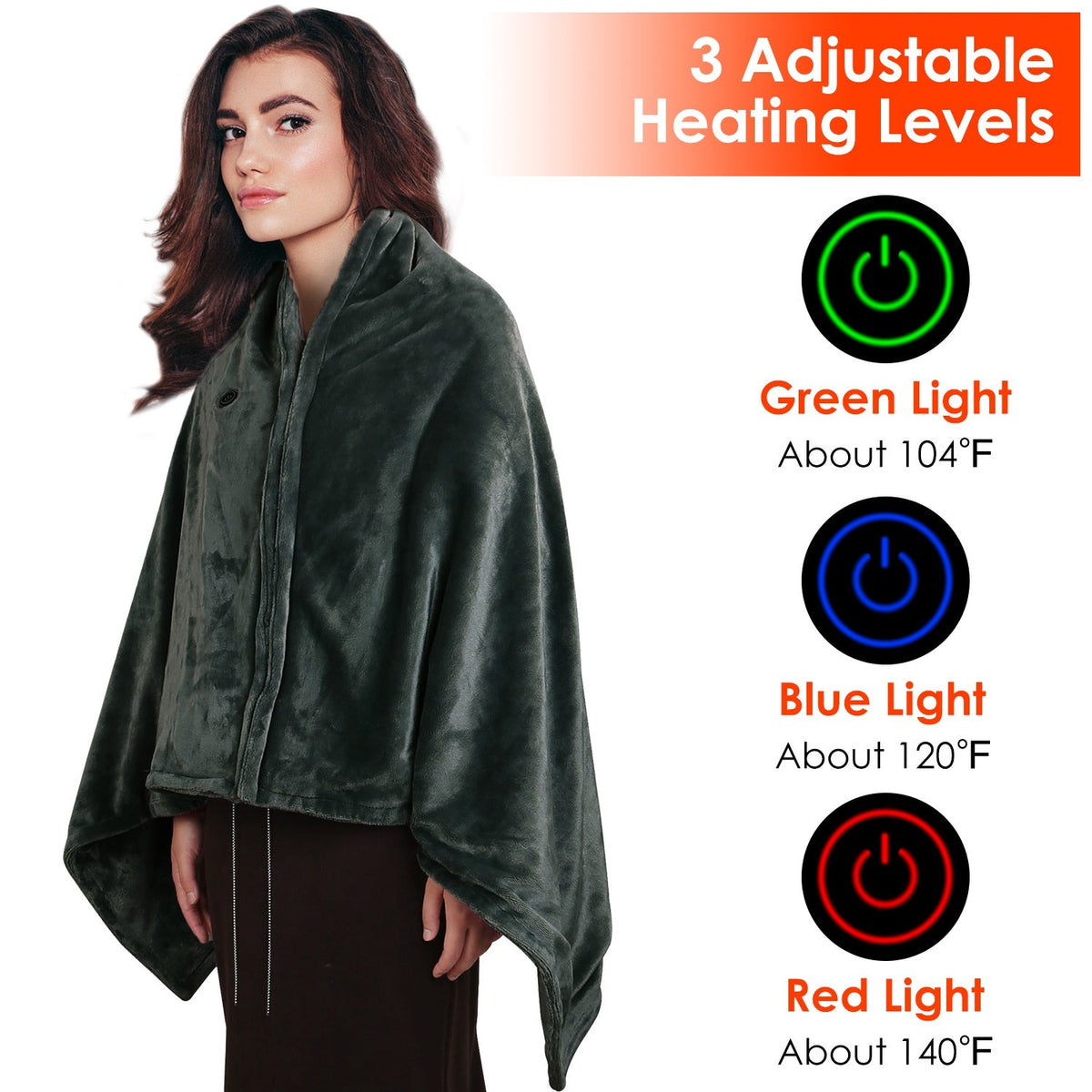Electric Heated Blanket with Zipper