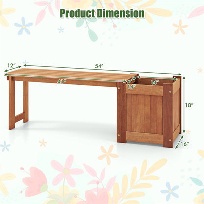 Outdoor bench with planter box