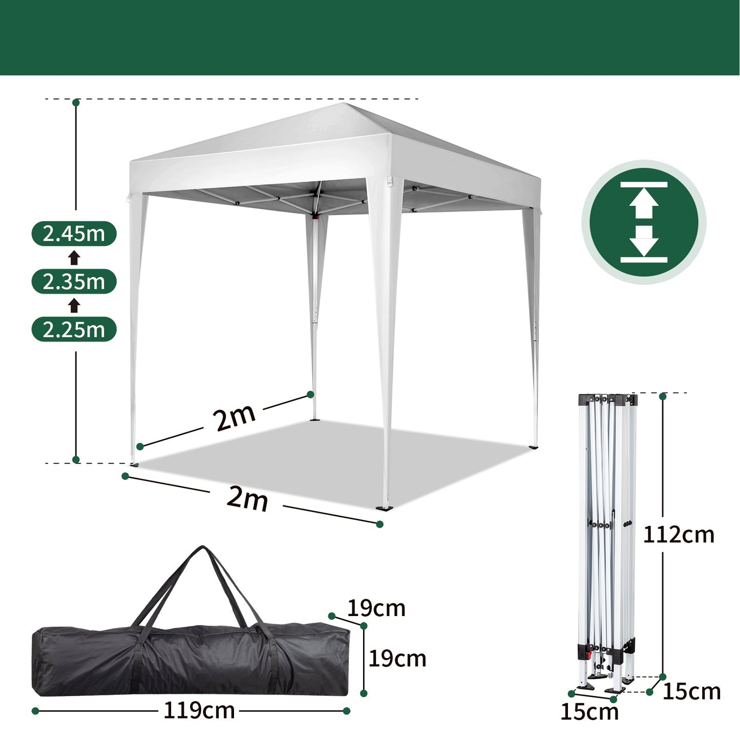 6.5x6.5ft Pop Up Canopy Tent