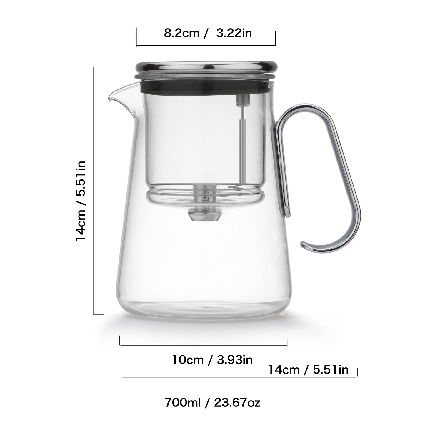 23.6oz Heat-Resistant Glass Teapot