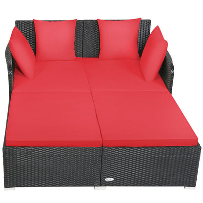Red Outdoor Rattan Daybed