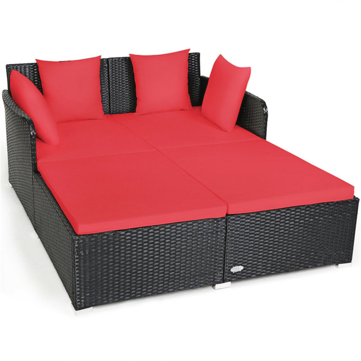 Red Outdoor Rattan Daybed