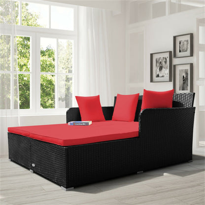Red Outdoor Rattan Daybed