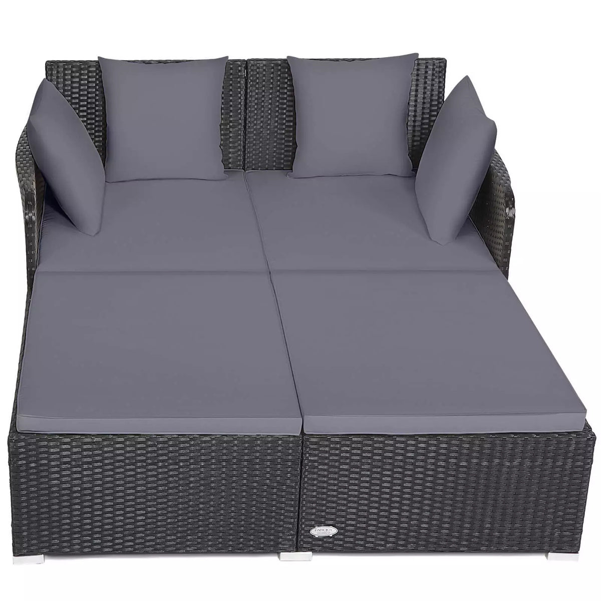 Gray Outdoor Rattan Daybed