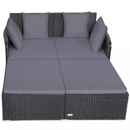 Gray Outdoor Rattan Daybed