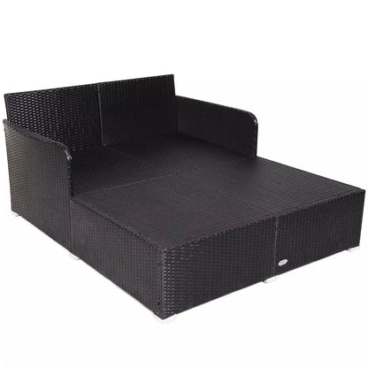 Gray Outdoor Rattan Daybed