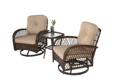3 Pieces Outdoor Swivel Rocker Set