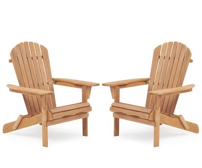 Wooden Outdoor Folding Adirondack Chair Set