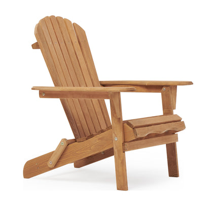 Wooden Outdoor Folding Adirondack Chair Set