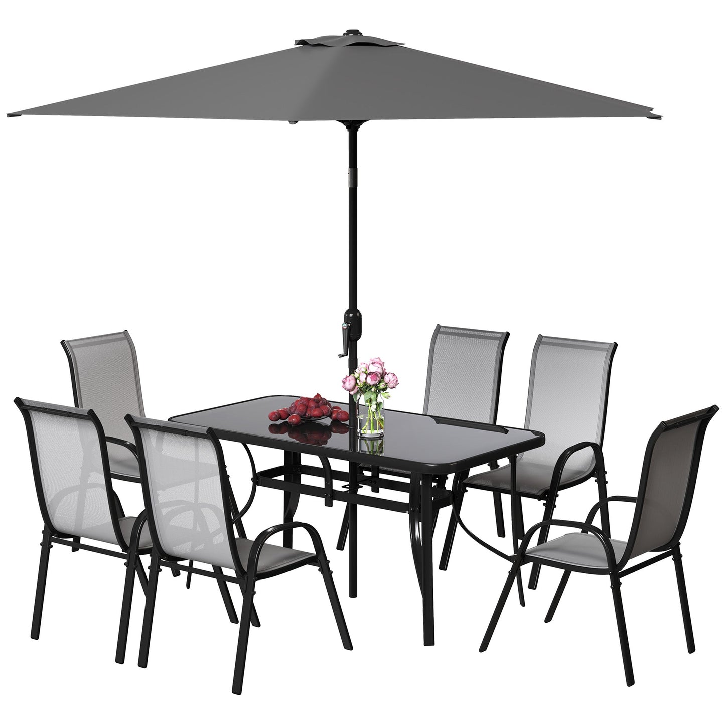Outdoor Dining Set With Umbrella