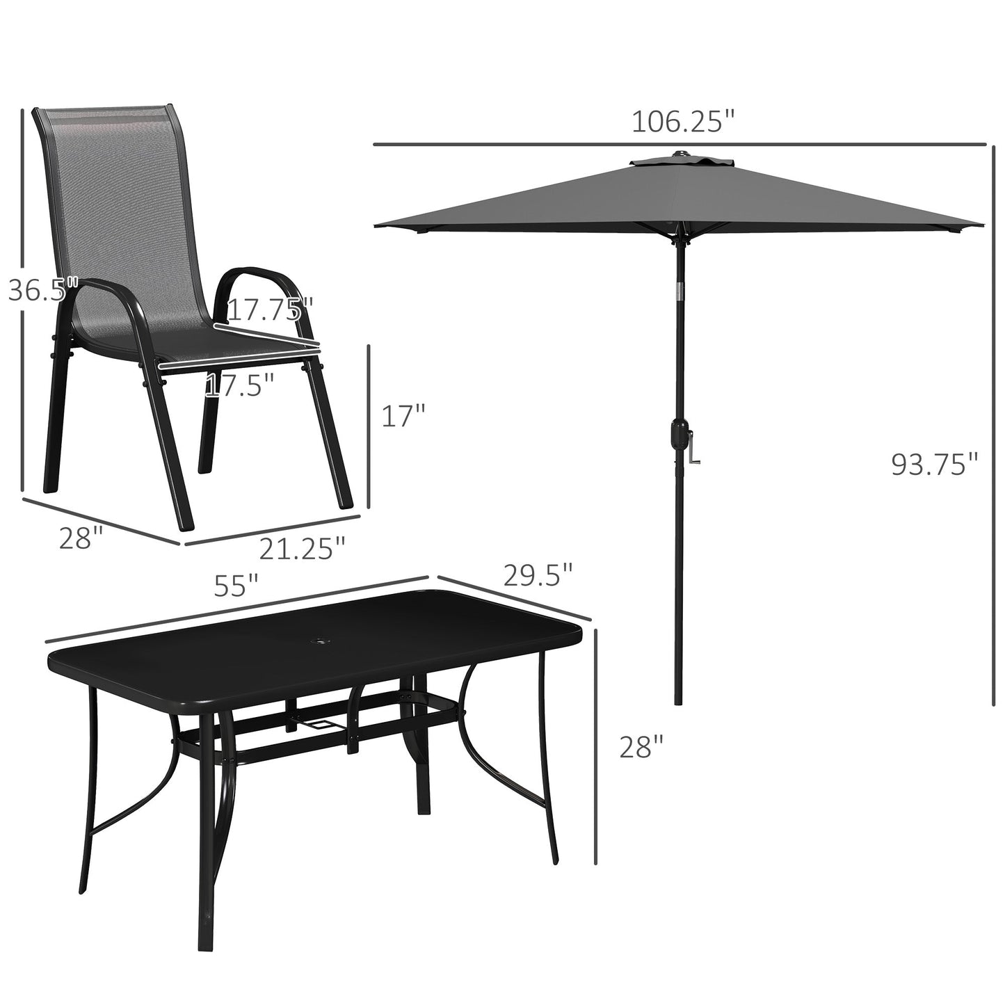 Outdoor Dining Set With Umbrella