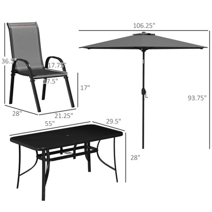 Outdoor Dining Set With Umbrella