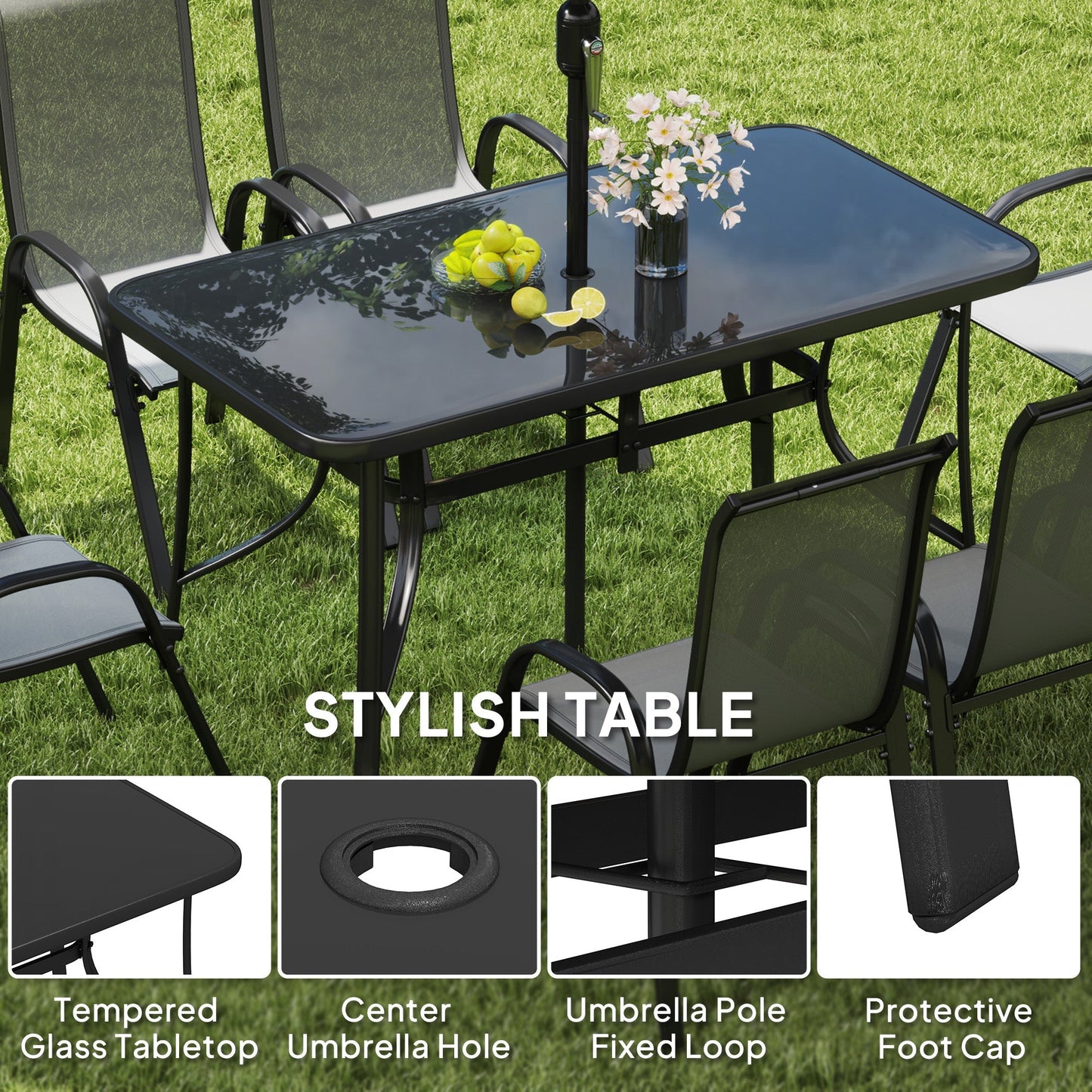 Outdoor Dining Set With Umbrella