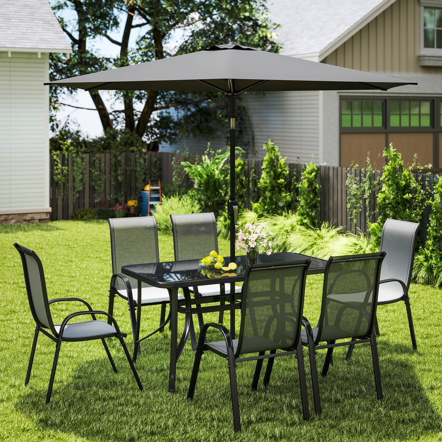 Outdoor Dining Set With Umbrella