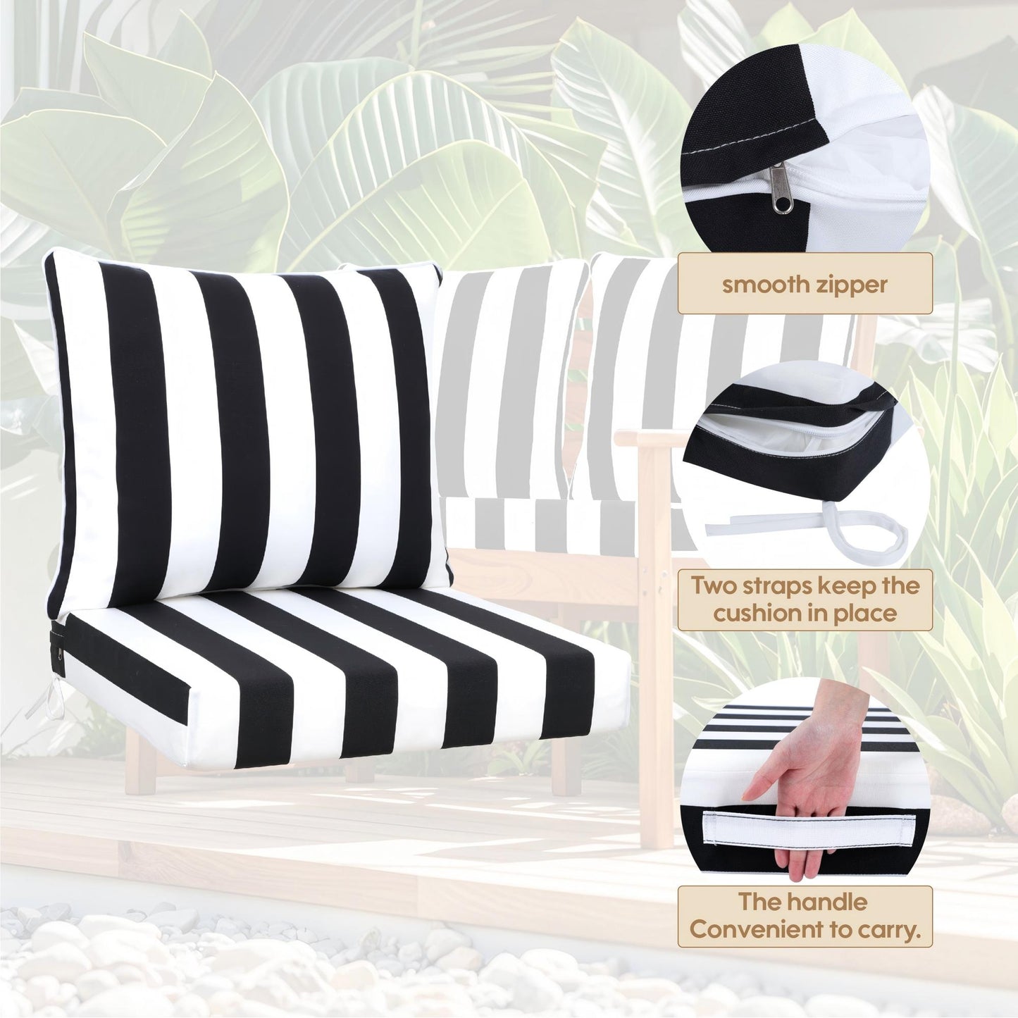 2 PCS Outdoor Deep Seat Patio Furniture