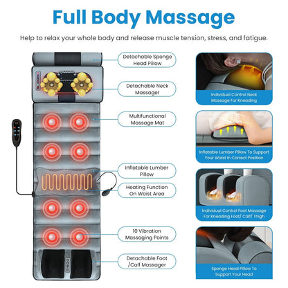 Full Body Electric Massage Mat with Heat