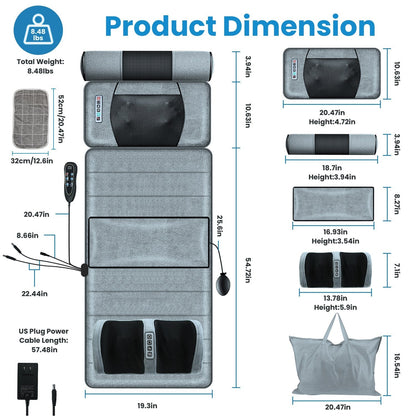 Full Body Electric Massage Mat with Heat