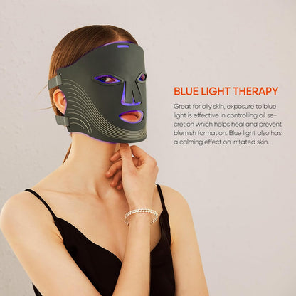 Cordless LED Face Mask for Wrinkle & Acne- Black