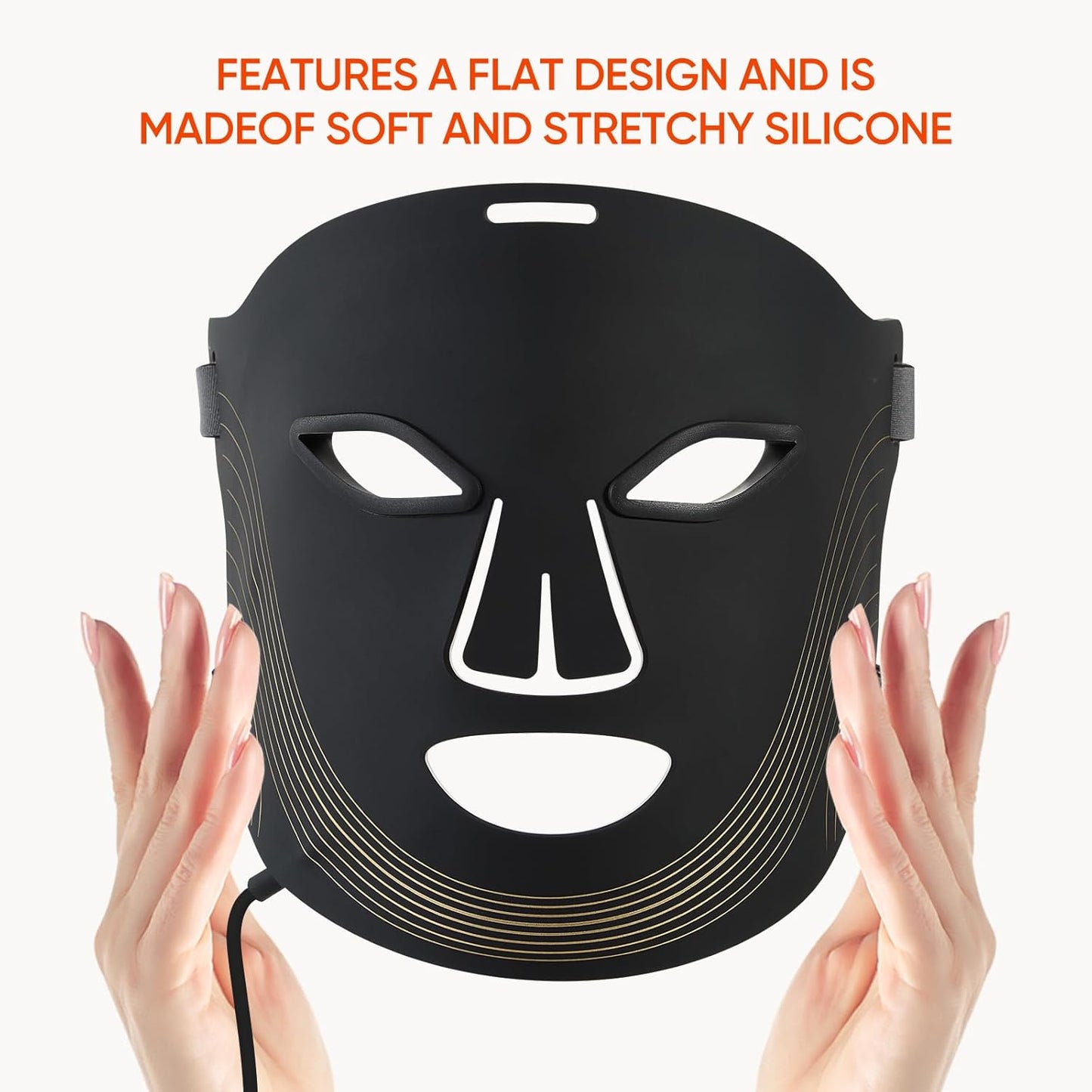 Cordless LED Face Mask for Wrinkle & Acne- Black