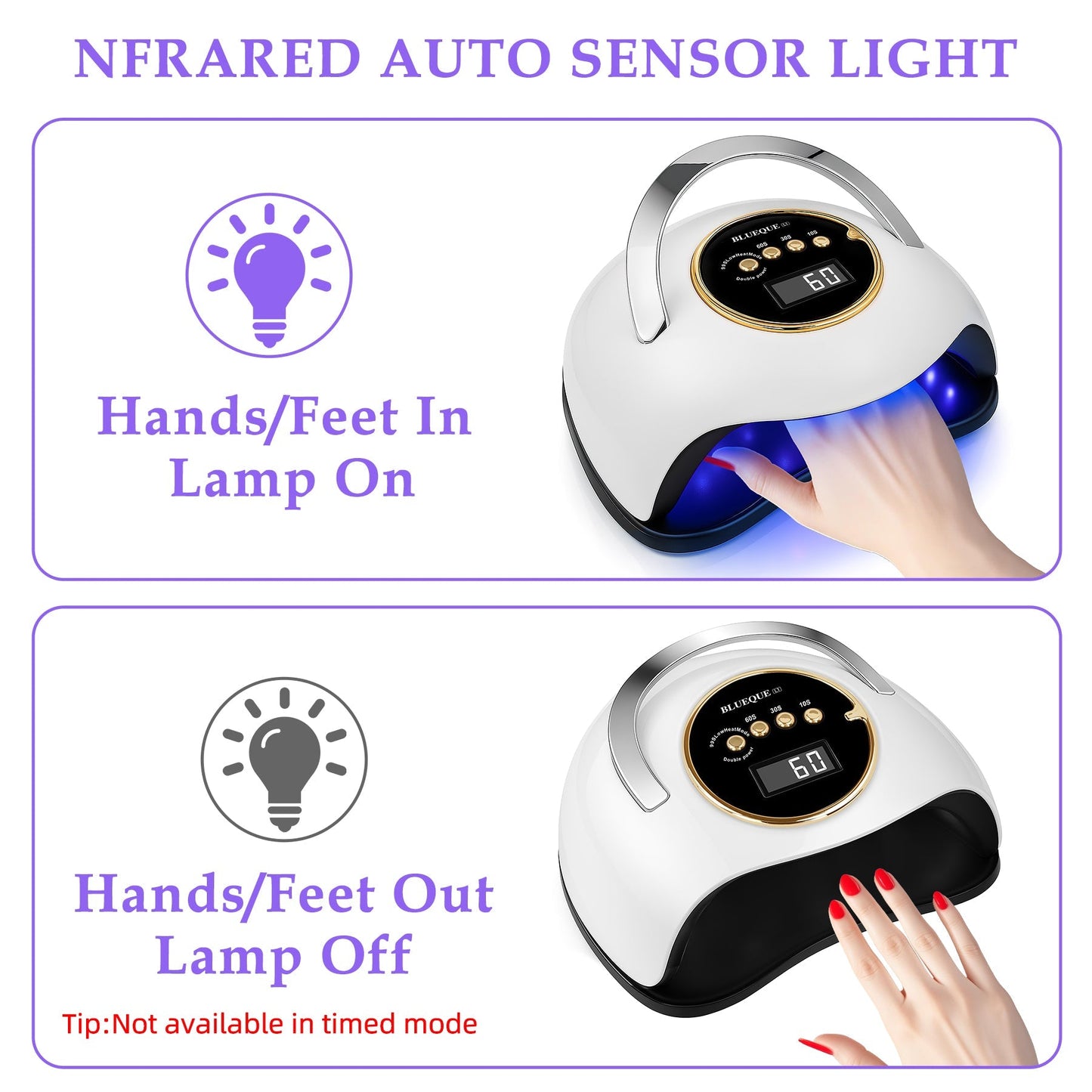 180W UV LED Nail Lamp - White