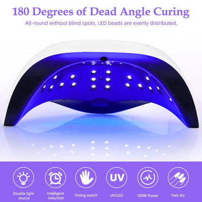 180W UV LED Nail Lamp - White