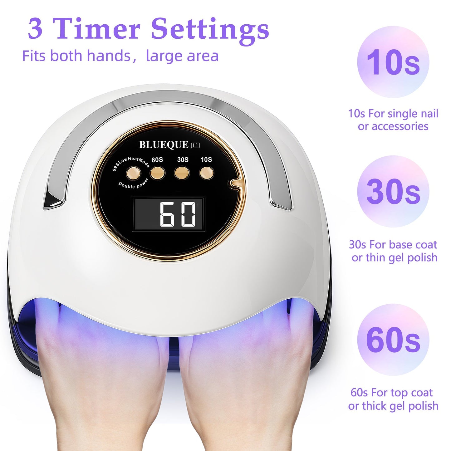 180W UV LED Nail Lamp - White