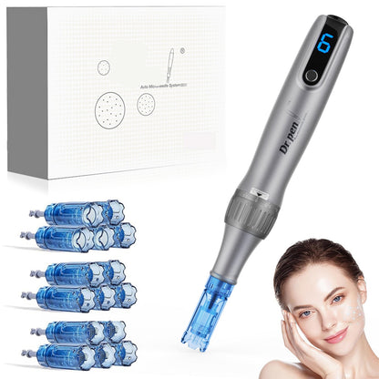 Electric Microneedle Derma Roller Pen -Grey