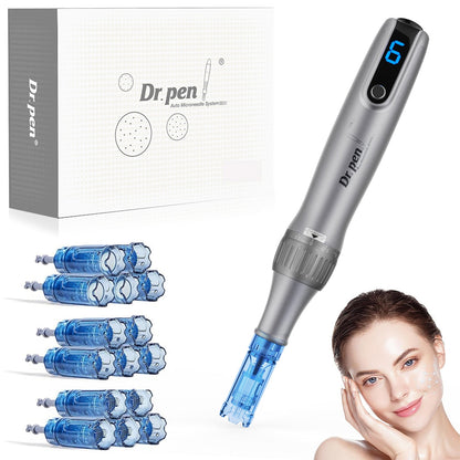 Electric Microneedle Derma Roller Pen -Grey