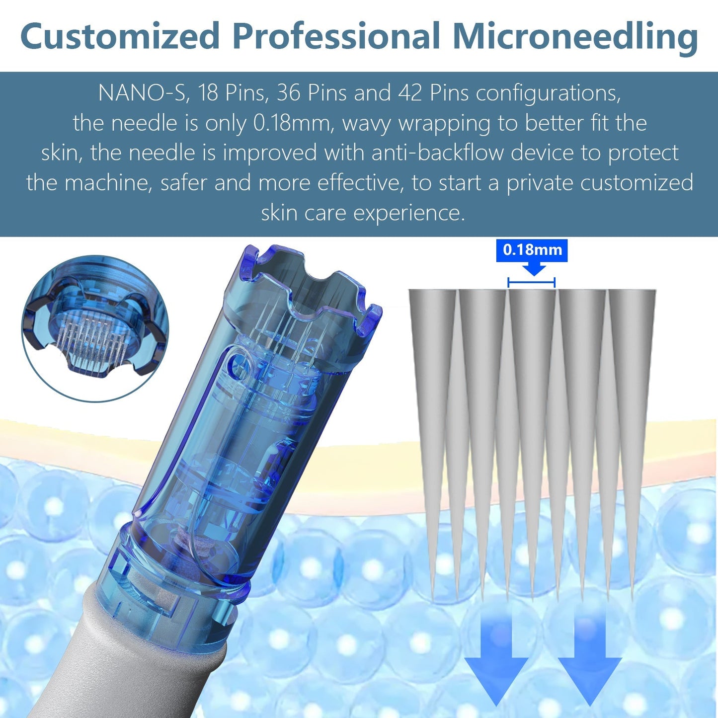 Electric Microneedle Derma Roller Pen -Grey