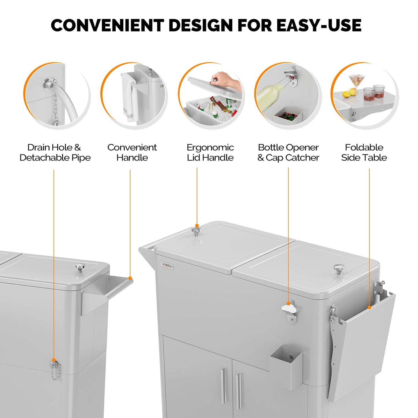 80QT COOLER CART