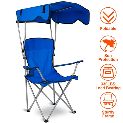 Foldable Beach Canopy Chair Sun Protection Camping Lawn Canopy Chair