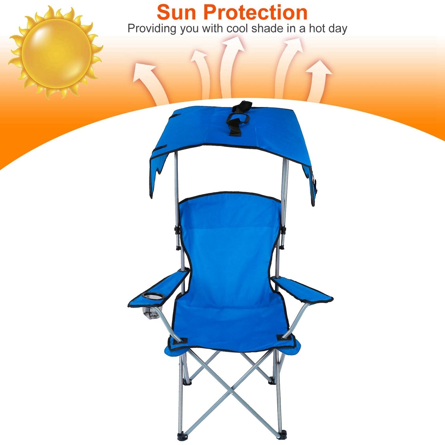 Foldable Beach Canopy Chair Sun Protection Camping Lawn Canopy Chair