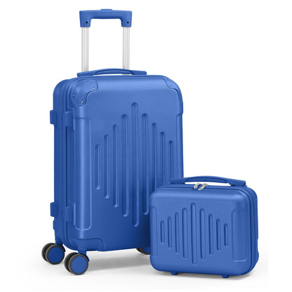 12 and 20 inch navy ABS luggage set for weekend trips