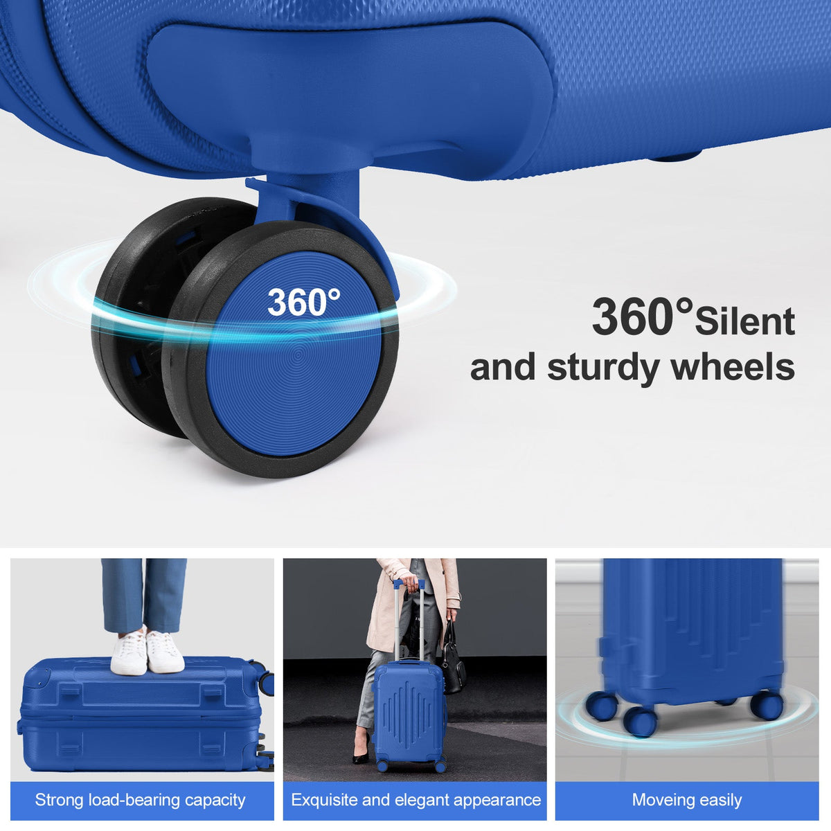 Navy ABS luggage set, view 7