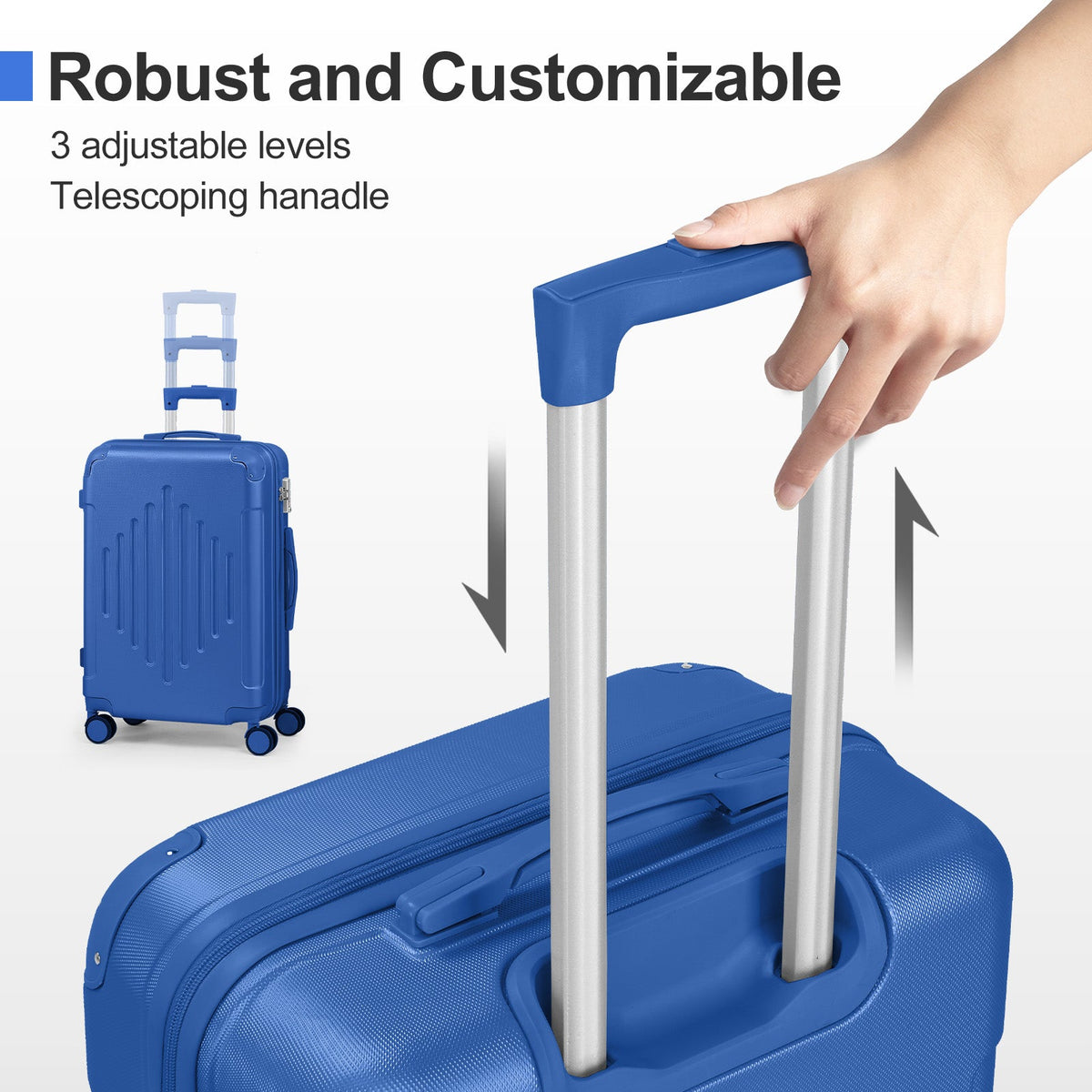 Navy ABS luggage set, view 9