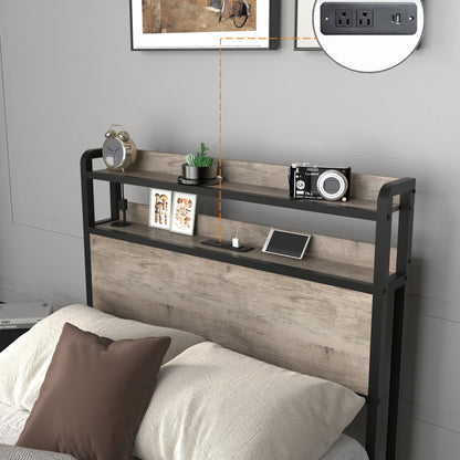 Twin Bed Frames Headboard and Charging Station