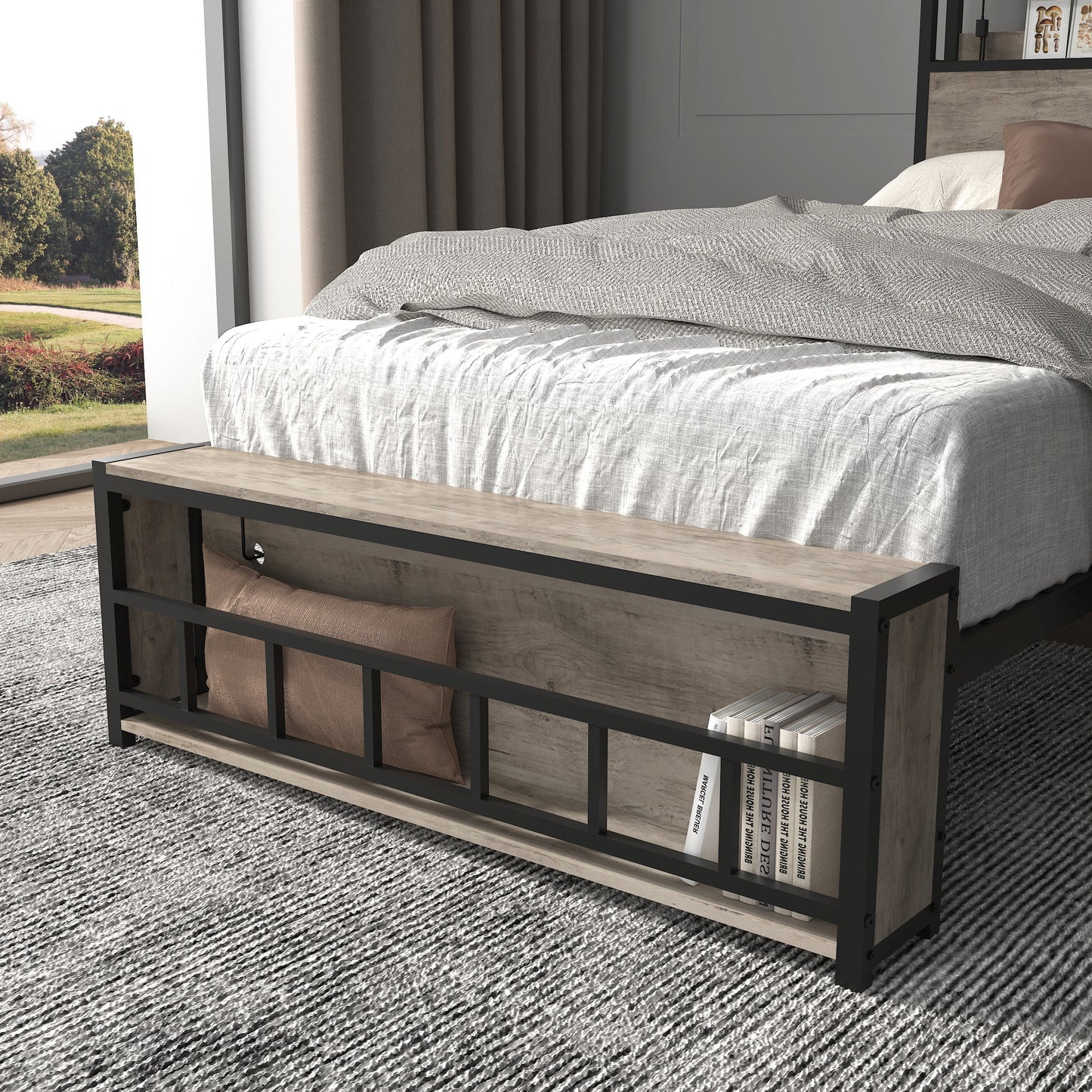 Twin Bed Frames Headboard and Charging Station