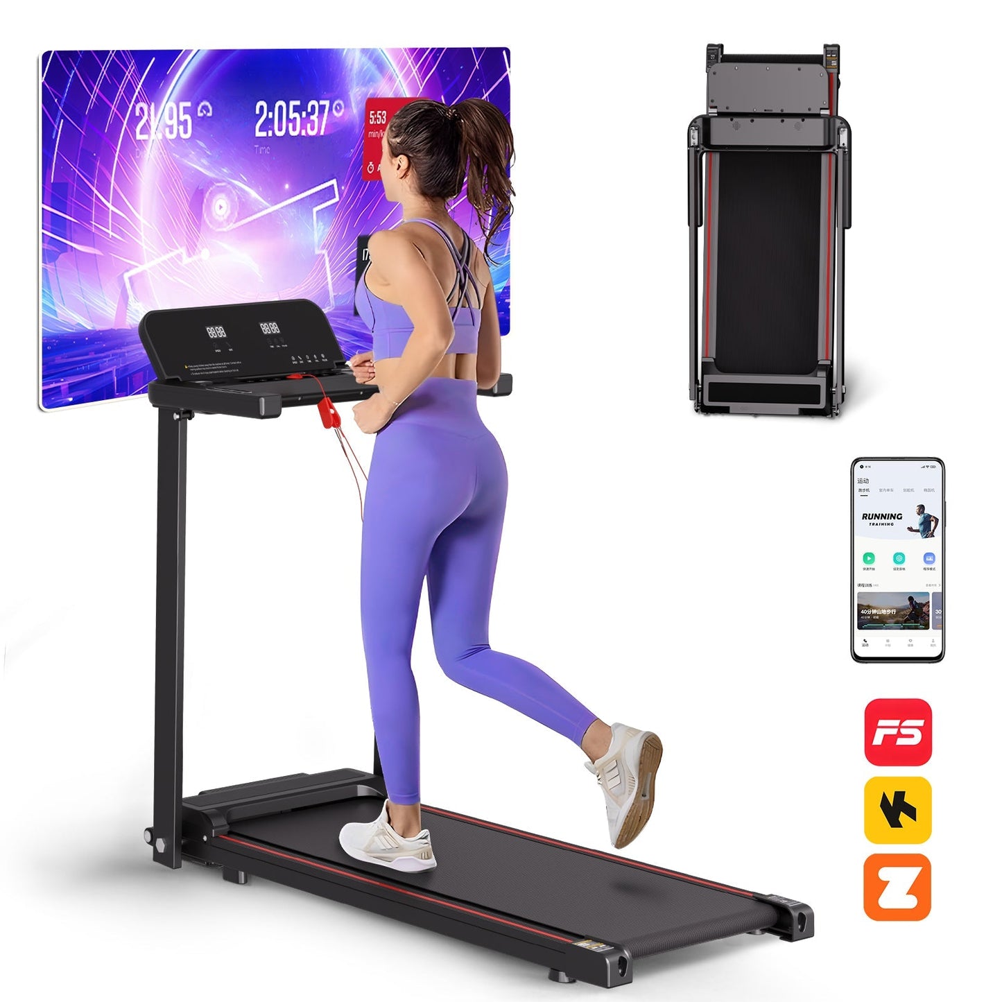 Foldable Treadmill with Handles