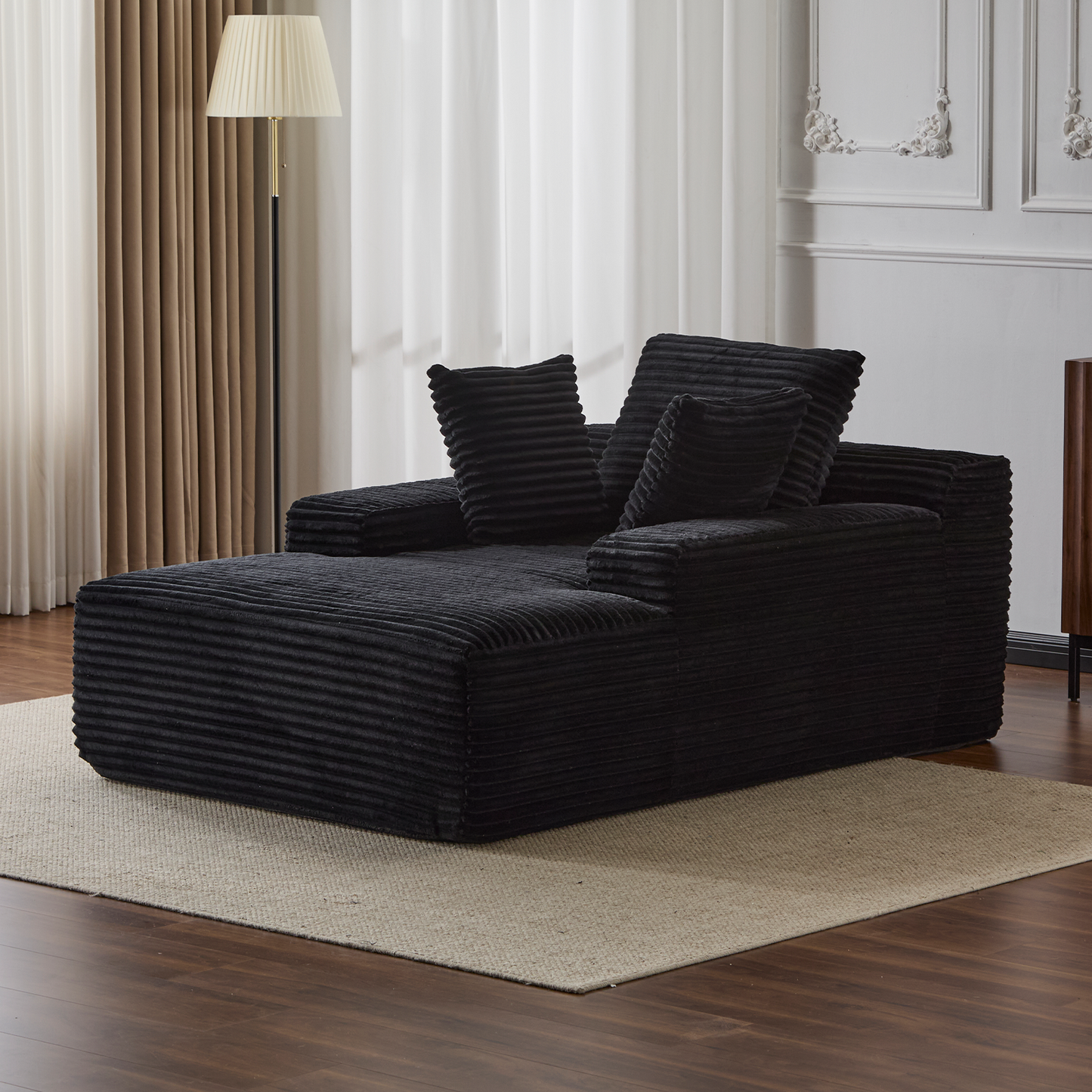 Modern Plush Corduroy Sleeper-Black