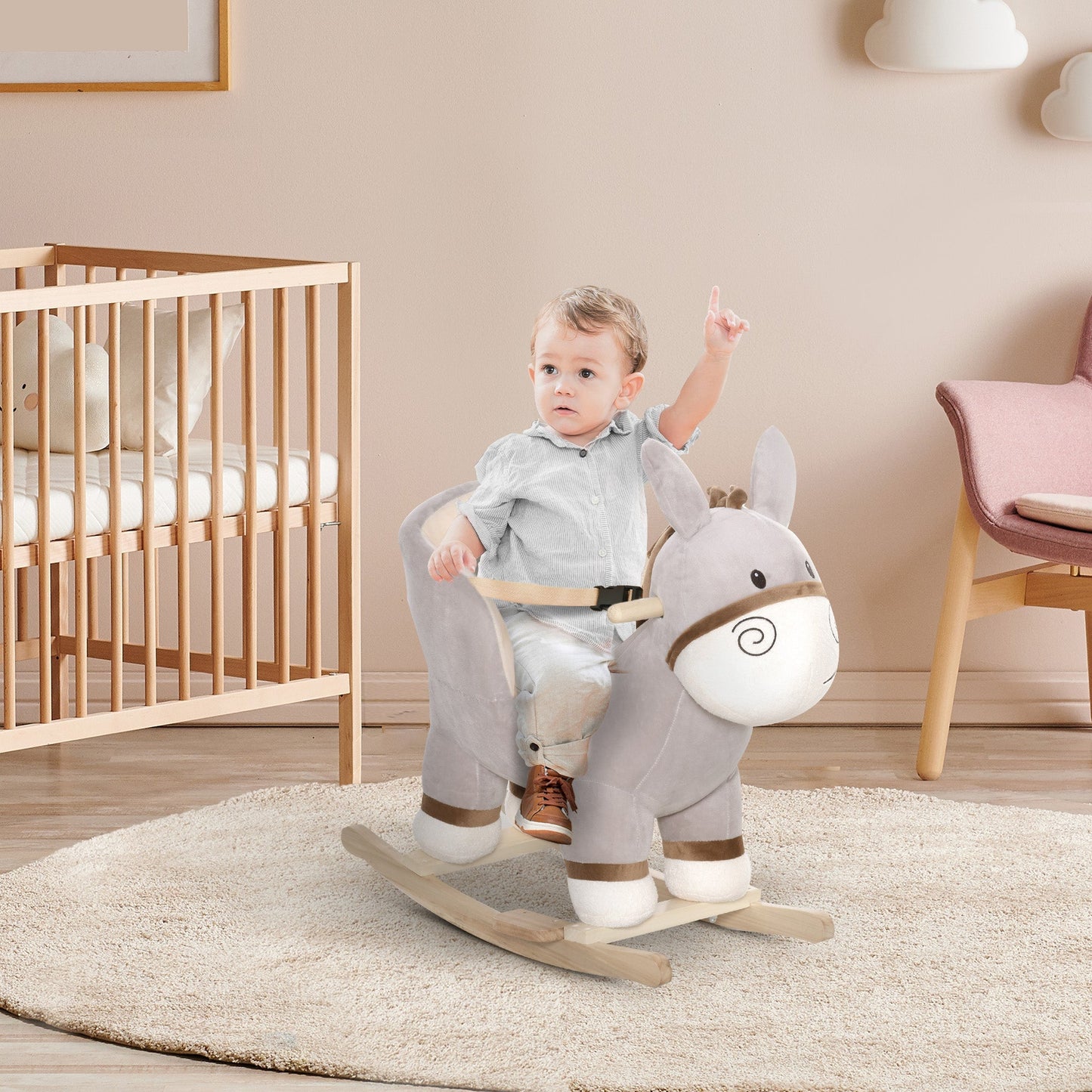 Kids Rocking Horse-Grey